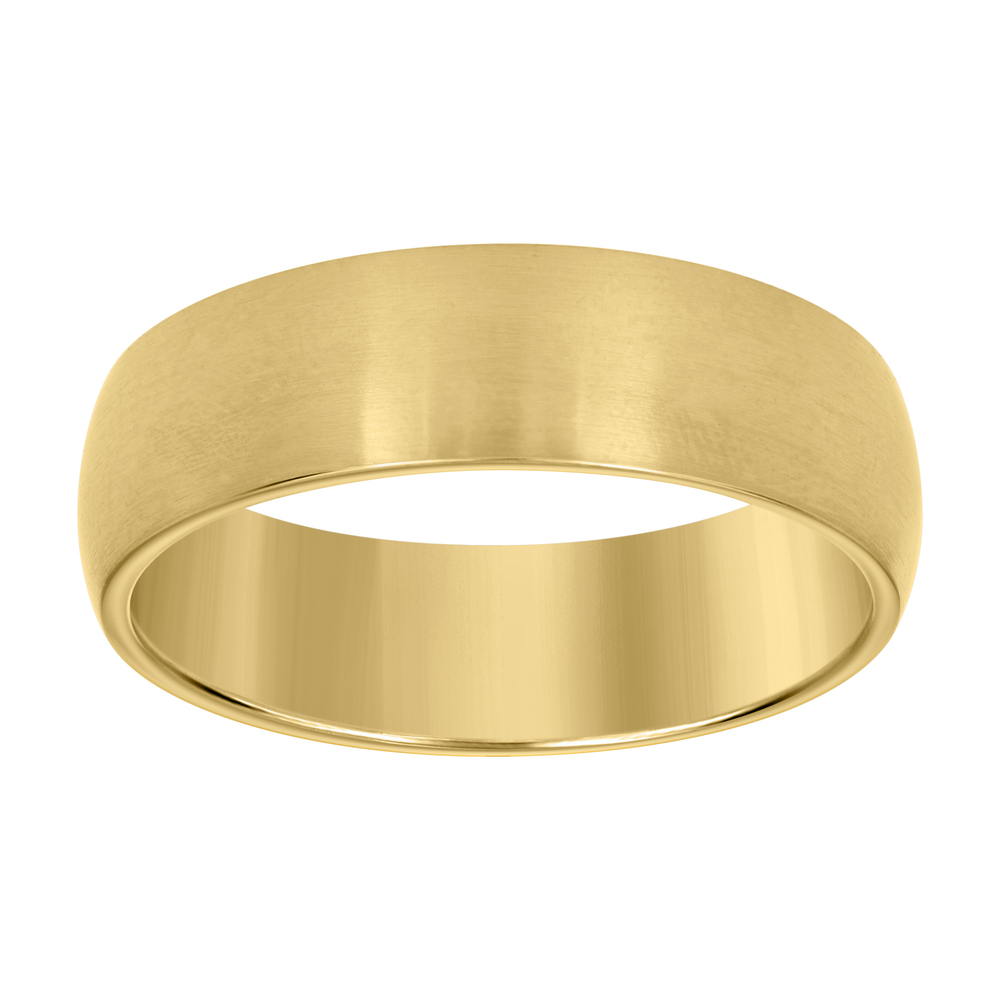 Stainless Steel Yellow-tone Mens Comfort-Fit Wedding Band 7mm Size 10